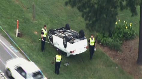 Accident leaves vehicle flipped in Wake County - ABC11 Raleigh-Durham