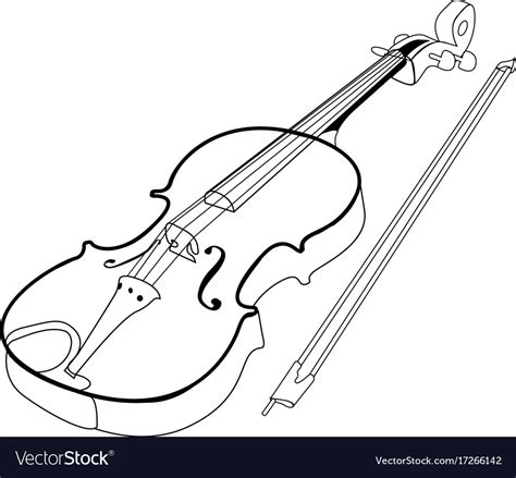 Isolated violin outline Royalty Free Vector Image