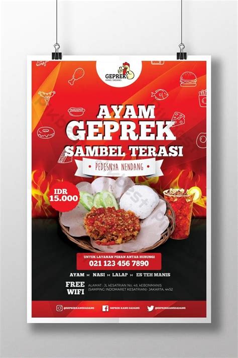 Gambar Poster Promosi Ayam Geprek | PSD Unduhan Gratis - Pikbest ...