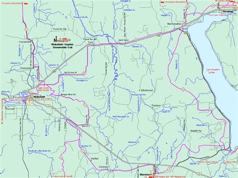 Michigan Snowmobiling Wakefield - Lake Gogebic Snowmobile Trail Map ...