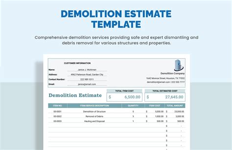 Demolition Quote Template - prntbl.concejomunicipaldechinu.gov.co