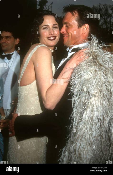 LOS ANGELES, CA - MARCH 29: Actress Andie MacDowell and husband model ...