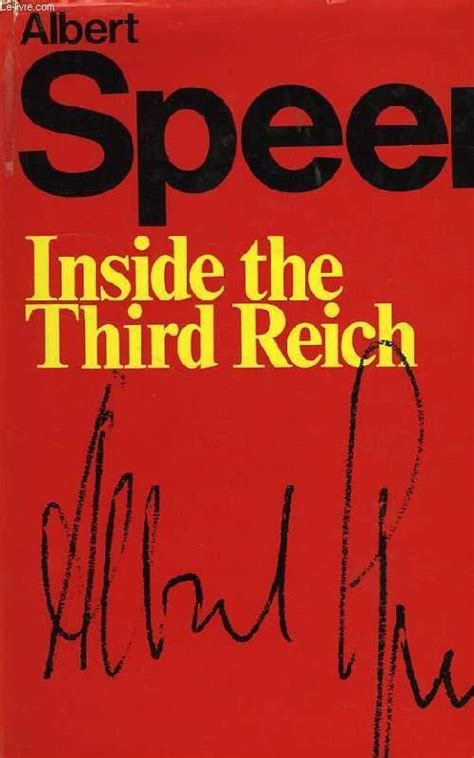 INSIDE THE THIRD REICH, MEMOIRS OF ALBERT SPEER by SPEER ALBERTR: bon ...