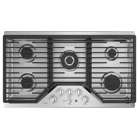 GE Profile 36-inch W Gas Cooktop with 5 Burners with Rapid Burners in ...