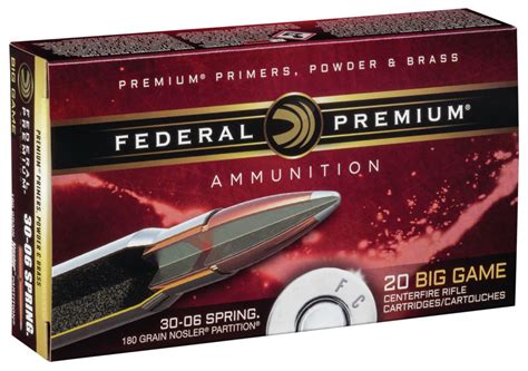 Federal P3006F Premium 30-06 Springfield 180 gr Nosler Partition (NP ...