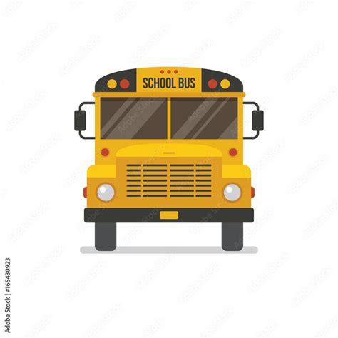 School bus front view. Stock Vector | Adobe Stock