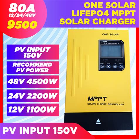 One Solar Mppt 80A 60A Charger Charge Controller 12V 24V 48V 40A 60A 80A 100A not SRNE | Lazada PH