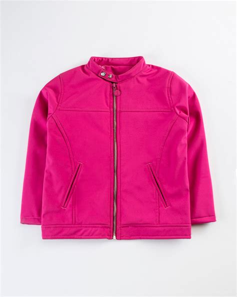 Girls Pink Color Biker Jacket