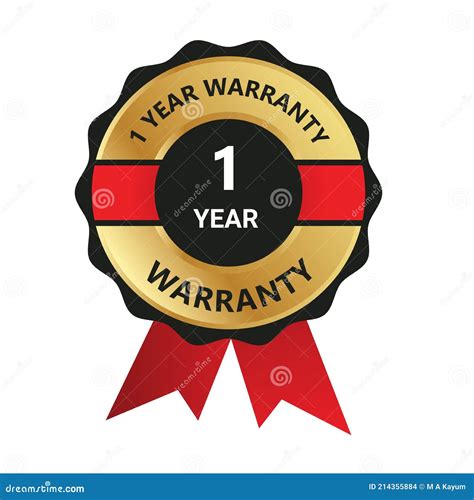 1 Year Warranty Badge, Warranty Certificate, 1 Year Guarantee Logo Stock Vector - Illustration ...