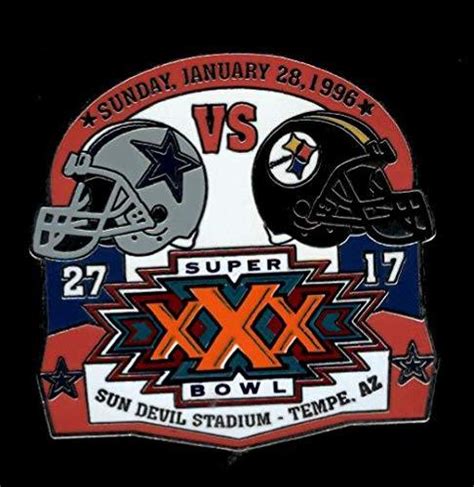 Cowboys vs. Steelers Super Bowl 30 Final Score Pin Willabee & Ward SB XXX - Other Vintage Sports Mem