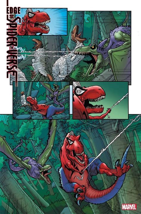 an image of a comic page with dinosaurs and other animals in the same ...