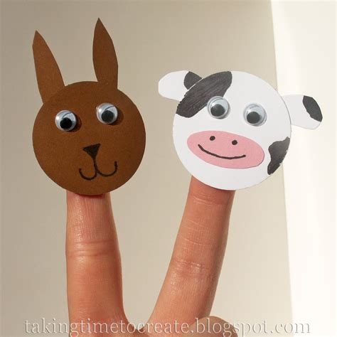 Taking Time To Create: Paper Animal Finger Puppets