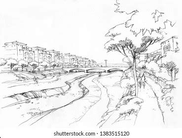 Dry River Bed City Stock Illustration 1383515120 | Shutterstock