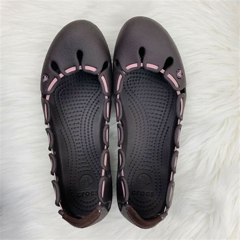 Crocs Springi Womens Size 8 Brown Pink Flats Shoes Ballet Ballerina | eBay | Pink shoes flats ...