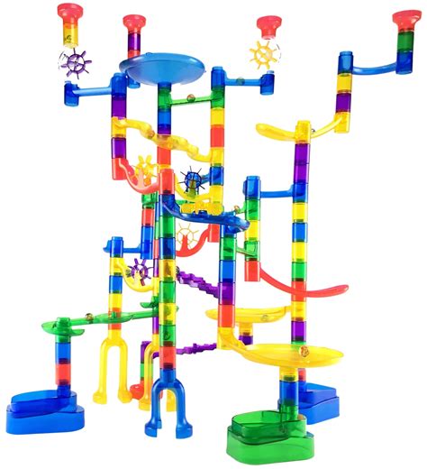 Marble Genius Marble Run Super Set - 100 Complete Pieces + Free Instruction App (85 Translucent ...