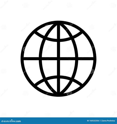 Internet Network Vector Flat Globe Icon on White. Stock Vector - Illustration of connection ...