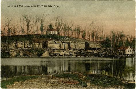 Lake and Mill Dam near Monte Ne, Arkansas. Monte Ne was a popular ...