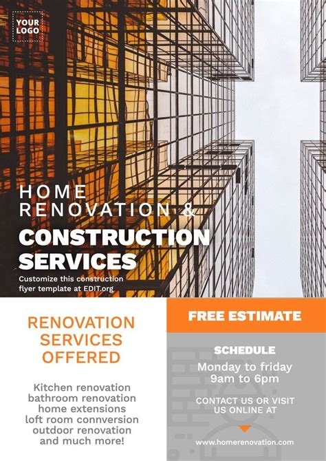 Free construction company poster and banner templates