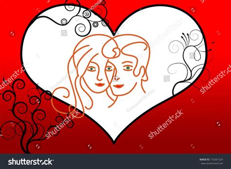 Couple Silhouette Heart Vector Stock Illustration 172631324 | Shutterstock