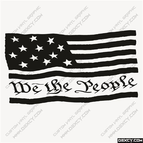 We the People Flag Vinyl Decal Sticker Custom USA Vinyl Decal Patriotic Stickers Outdoor Car ...