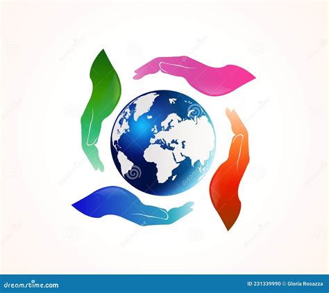 Hands Holding A Globe World Map Logo Vector Illustration ...