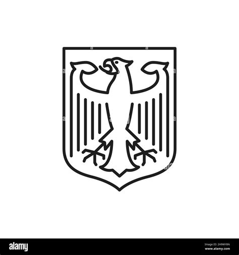 German eagle banner flag of Deutschland isolated outline icon. Vector symbol of Germany ...