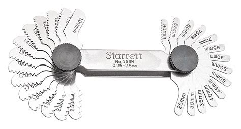 STARRETT Thread Pitch Gauge Set, Thread Type Metric, Number of Leaves 28 - 2ZVC9|156M - Grainger