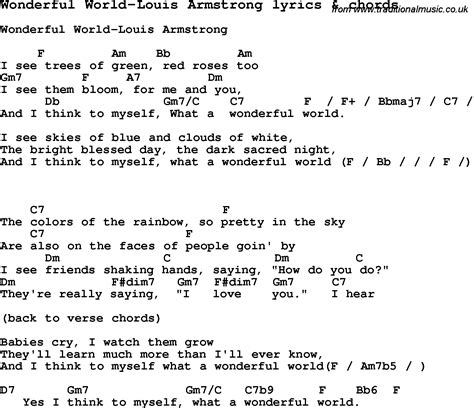 Louis Armstrong Wonderful World Lyrics ' Tabs | MSU Program Evaluation