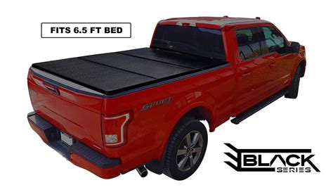 Buy Black Series Hard Trifold Solid Tonneau Pickup Truck Box Cover Top ...