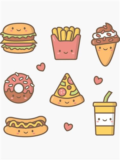 Cool Easy Kawaii Food Doodles - Perangkat Sekolah