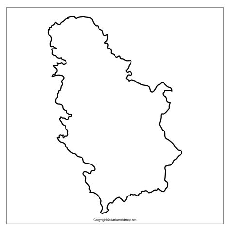 Printable Serbia Map - Blank World Map