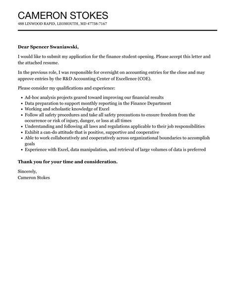 Cover Letter Template For Finance Job - prntbl.concejomunicipaldechinu.gov.co