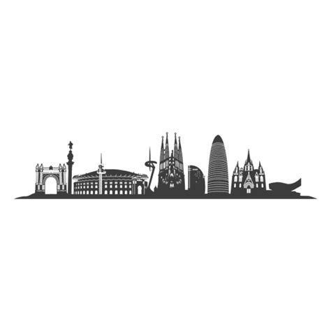 Barcelona skyline silhouette #AD , #SPONSORED, #Ad, #silhouette, # ...