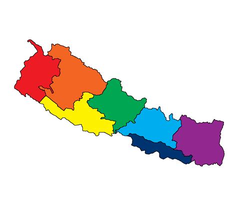 Map of Nepal with seven provinces | Clipart Nepal