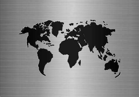 metal effect world map world map art canvas - TenStickers