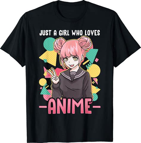 Anime Tshirt Girls Women Cute Just A Girl Who Loves Anime T-Shirt ...