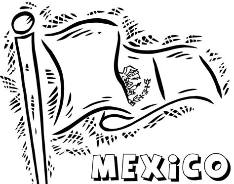 Dibujos de Bandera de México 3 para Colorear para Colorear, Pintar e Imprimir - Dibujos-Online.Com