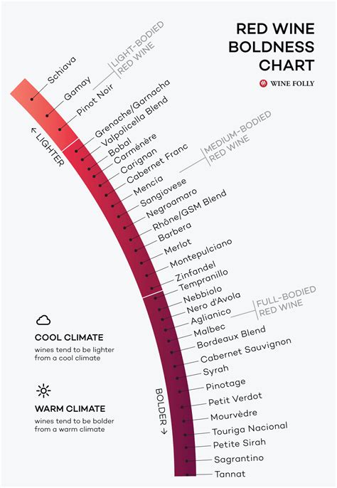 Red Wines From Lightest to Boldest (Chart) | Wine Folly