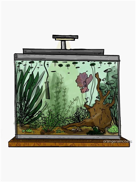 "Betta Tank" Sticker for Sale by orangeraincoats | Redbubble