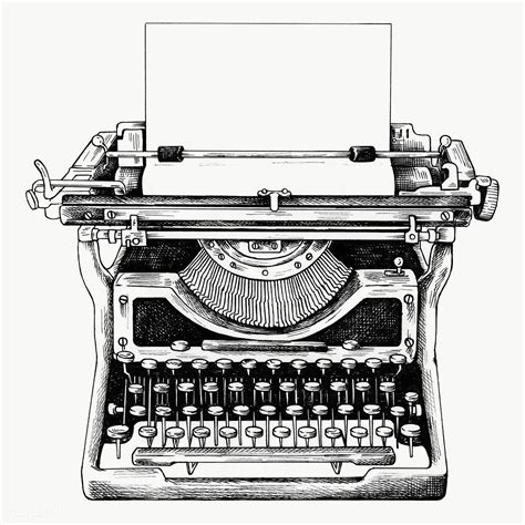 Hand drawn retro typewriter transparent background png | free image by ...