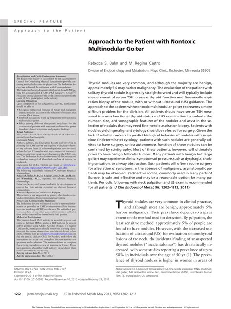 (PDF) Approach to the Patient with Nontoxic Multinodular Goiter