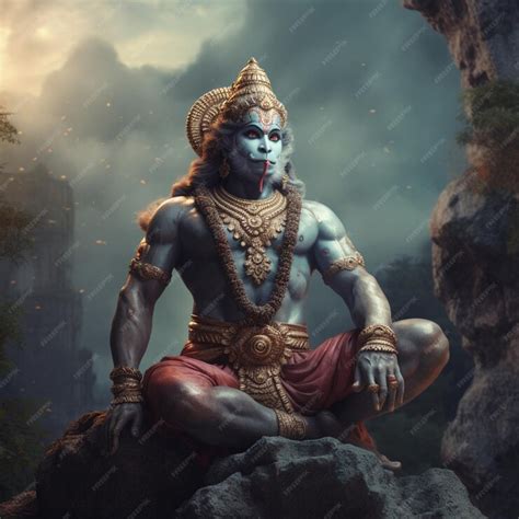 Premium AI Image | Statue of lord hanuman ji