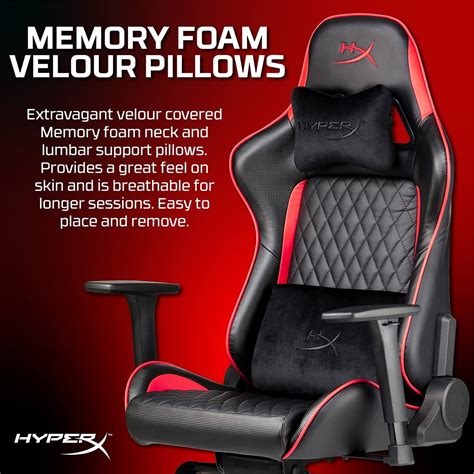 HyperX Blast Gaming Chair - Ergonomic Gaming Chair, Leather Upholstery Video Game Chair - Red ...