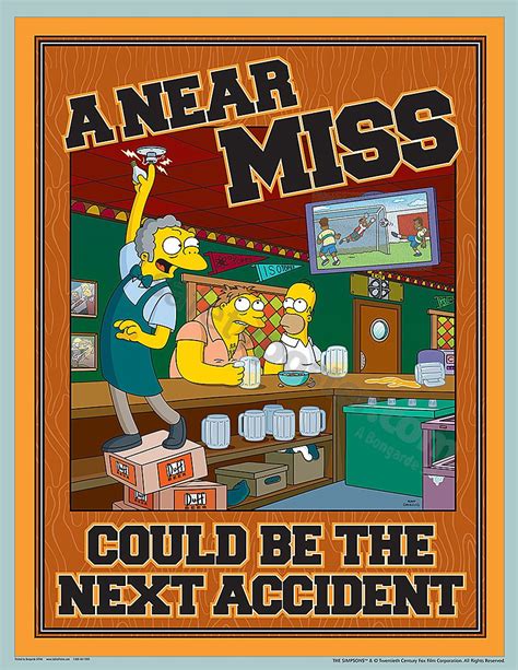 simpsons poster | accident reporting safety poster simpsons a near miss s1146 rrp $ 19 ...