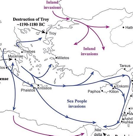 Sea Peoples Origin, Invasions in Egypt & Map | Study.com