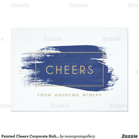 Painted Cheers Corporate Holiday Thank You Card | Zazzle | Corporate holiday cards, Corporate ...