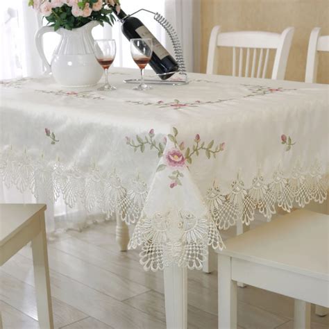 European pastoral cloth lace embroidery lace tablecloth with napkins table cloth jacquard cloth ...