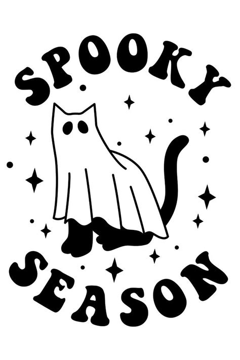 A black cat wearing a ghost costume for Halloween. It's the "spooky season". Halloween Digital ...