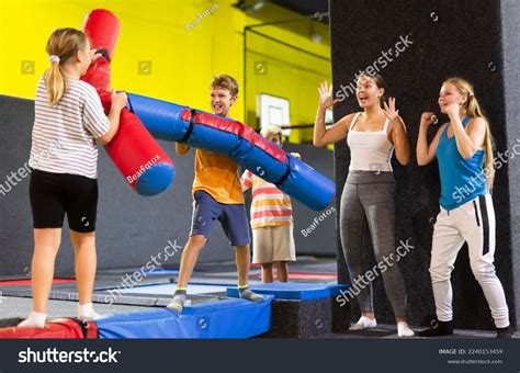 Smiling Children Having Funny Wrestling By Stock Photo 2240153459 ...