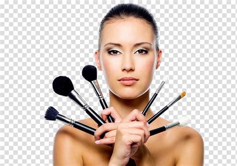 Free download | Woman holding six makeup brushes, Cosmetics Eye Shadow ...